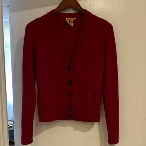 Tory Burch Red Cardigan Sweater